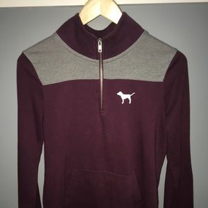 Victoria secret pink burgundy quarter zip